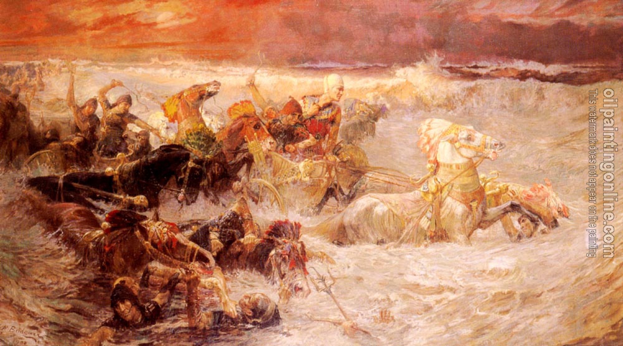 Frederick Arthur Bridgman - Pharaoh's Army Engulfed by the Red Sea